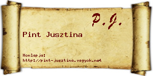 Pint Jusztina névjegykártya